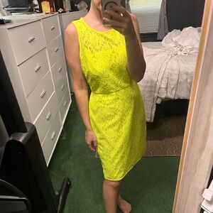 J. Crew Vibrant Yellow Lace Mini Dress